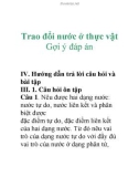 Trao đổi nước ở thực vật (Gợi ý đáp án )