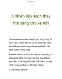 5 nhiên liệu sạch thay thế xăng cho xe hơi