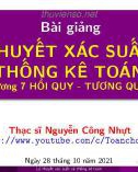 Bài giảng Lý thuyết xác suất và thống kê toán - Chương 7: Hồi quy - Tương quan