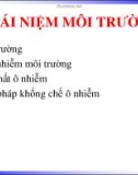 Khái niệm môi trường