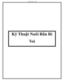 Các kỹ Thuật Nuôi Rắn Ri Voi