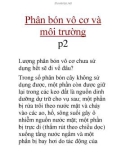 Phân bón vô cơ và môi trường p2 Lượng phân bón vô cơ chưa sử dụng hết sẽ