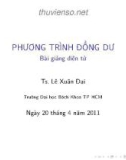 Bài giảng Phương trình đồng dư