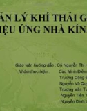 Quản lý khí thải gây hiệu ứng nhà kính