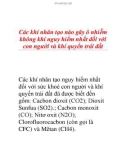 Các khí nhân tạo nào gây ô nhiễm không khí nguy hiểm nhất đối với con người và khí quyển trái đất