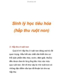 Sinh lý học tiêu hóa (hấp thu ruột non)