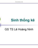 Bài giảng Sinh thống kê - GS.TS Lê Hoàng Ninh