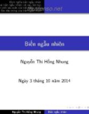 Bài giảng Biến ngẫu nhiên - Nguyễn Thị Hồng Nhung