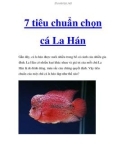 7 tiêu chuẩn chọn cá La Hán