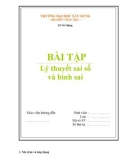 Bài tập Lý thuyết sai số và bình sai