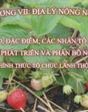 Chương 7: Địa lý nông nghiệp