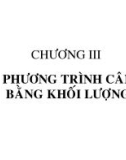 Mô hình hóa môi trường-04 Phương trình cân bằng khối lượng