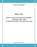 Báo cáo: Công tác bảo tồn đa dạng sinh học giai đoạn 2005 – 2010 và phương hướng giai đoạn 2011 - 2015