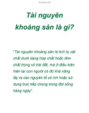 Tài nguyên khoáng sản là gì?