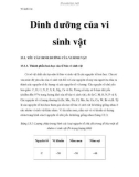 Vi sinh vật - Dinh dưỡng của vi sinh vật