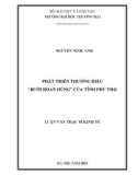 Luận văn Thạc sĩ Kinh tế: Phát triển thương hiệu 'Bưởi Đoan Hùng' của tỉnh Phú Thọ