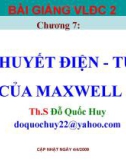 Bài giảng Vật lý đại cương 2 - Chuyên đề: Thuyết điện từ của Maxwell