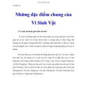 Vi sinh vật - Những đặc điểm chung của Vi Sinh Vật