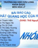 Bài thuyết trình Tính chất quang học của hệ keo