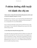 5 nhóm dưỡng chất tuyệt vời dành cho chị em