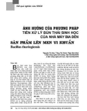 Ảnh hưởng của phương pháp tiền xử lý bùn thải sinh học của nhà máy bia đến sản phẩm lên men vi khuẩn bacillus thuringiensis