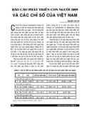 Báo cáo phát triển con người 2009 và các chỉ số của Việt Nam