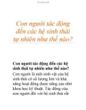 Con người tác động đến các hệ sinh thái tự nhiên như thế nào?