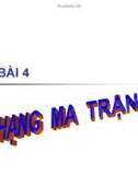 Bài giảng Bài 4: Hạng ma trận