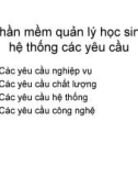 Phần mềm quản lý học sinh hệ thống các yêu cầu