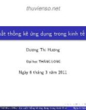 Bài giảng Xác suất thống kê ứng dụng trong kinh tế xã hội: Chương 8 - Dương Thị Hương