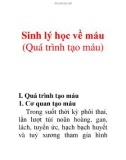 Sinh lý học về máu (Quá trình tạo máu)