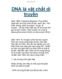 Tài liệu: DNA là vật chất di truyền