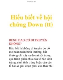 Hiểu biết về hội chứng Down (tt)