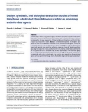 Design, synthesis, and biological evaluation studies of novel thiophene substituted thiazolidinones scaffold as promising antimicrobial agents