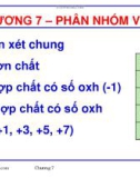 Bài giảng Hóa học vô cơ: Chương 7 - GV. Nguyễn Văn Hòa