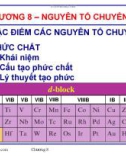 Bài giảng Hóa học vô cơ: Chương 8 - GV. Nguyễn Văn Hòa