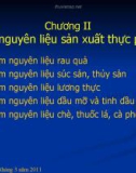 chương 2 : Các nguyên liệu sản xuất thực phẩm