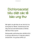 Dichloroacetat tiêu diệt các tế bào ung thư