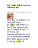 Giá cà phê chè sẽ tăng vào cuối năm nay