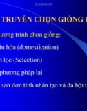 Bài giảng Di truyền và chọn giống thủy sản - Chương 5: Di truyền chọn giống cá