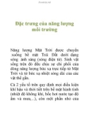 Đặc trưng của năng lượng môi trường