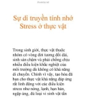 Sự di truyền tính nhớ Stress ở thực vật