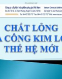 Bài giảng Chất lỏng gia công kim loại thế hệ mới