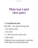 Phân loại Lipid (đơn giản)