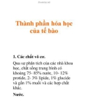 Thành phần hóa học của tế bào