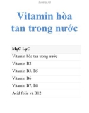 Vitamin hòa tan trong nước