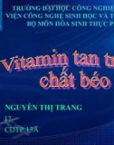 Bài giảng: Vitamin tan trong chất béo