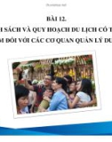 Bài giảng Du lịch có trách nhiệm: Bài 12