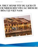 Bài giảng Du lịch có trách nhiệm: Bài 9