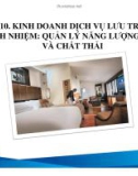 Bài giảng Du lịch có trách nhiệm: Bài 10